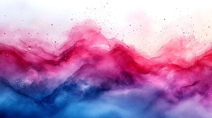 Obraz premium Abstract Pink Blue Watercolor Landscape Painting Artistic Design Background Texture red wash image 