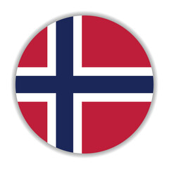 Norway flag. Norway circle flag logo icon computer vector illustration design