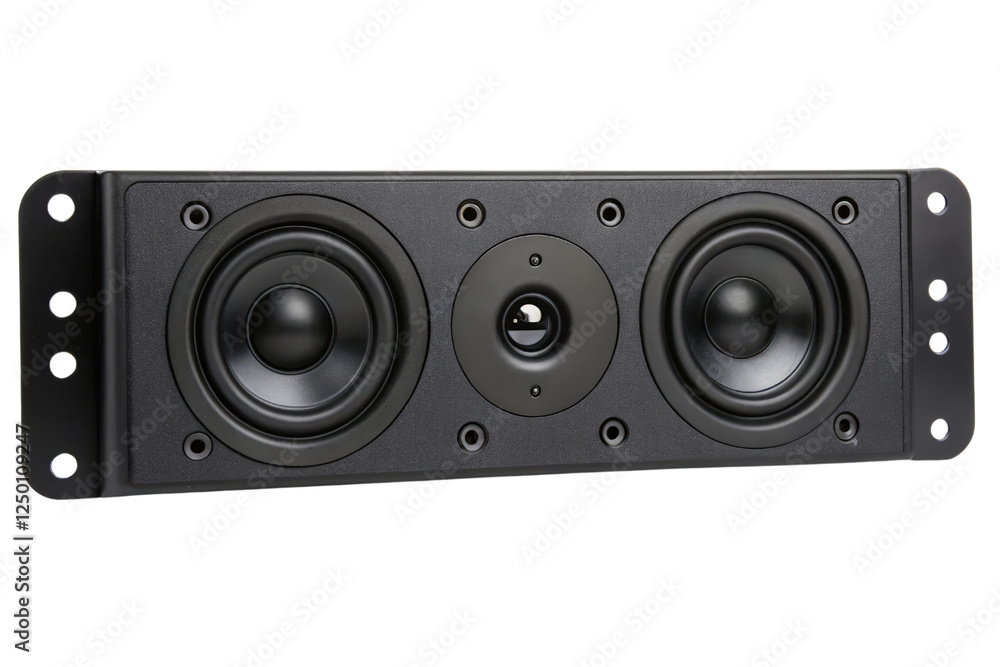 Poster black rectangular speaker isolated with transparent background