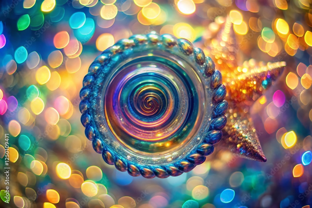 Aufkleber abstract six-pointed spiral bokeh background - irregular geometric design