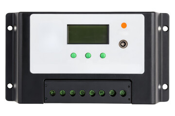 Fototapeta premium Solar panel charge controller with digital display isolated with transparent background