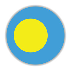 Palau flag. Palau circle flag logo icon computer vector illustration design