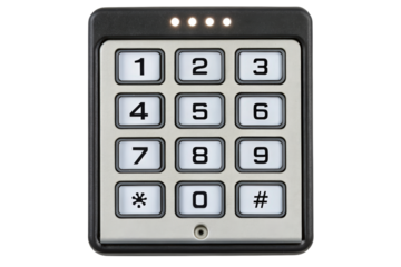 Numeric keypad with illuminated buttons isolated with transparent background