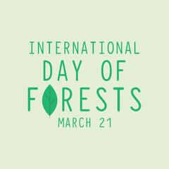Vector illustration of international day of forests design background. March 21. Poster or banner.