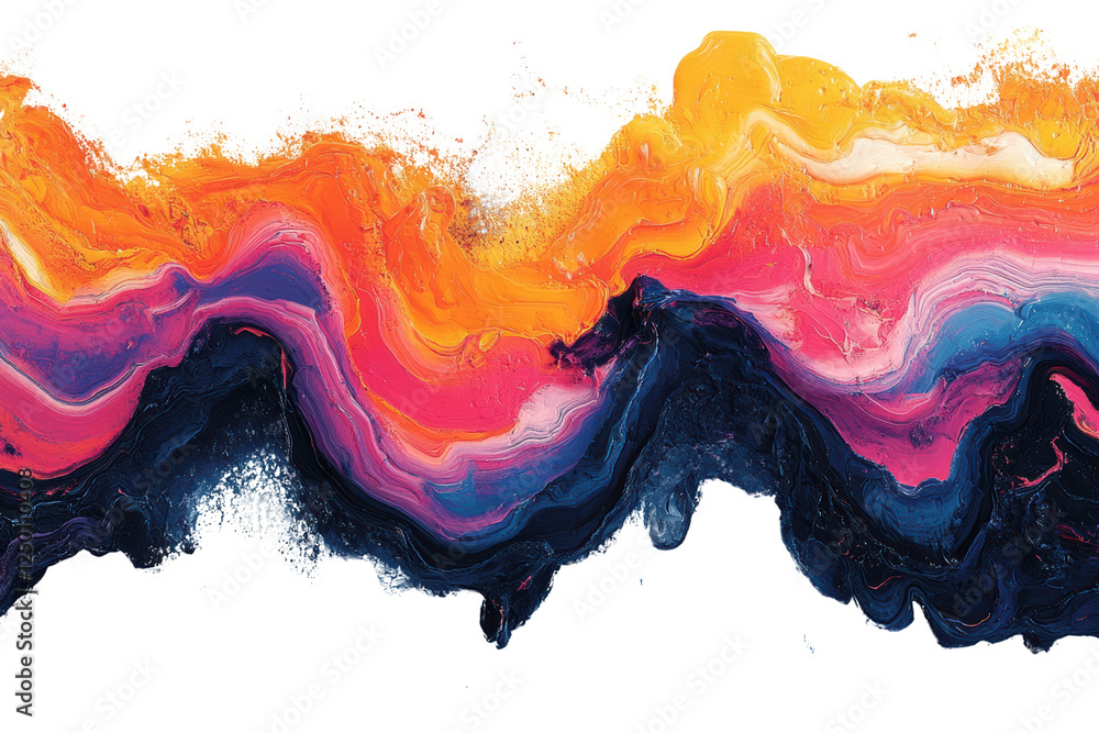 Poster a vibrant abstract design featuring fluid waves of color blending harmoniously. perfect for use in c