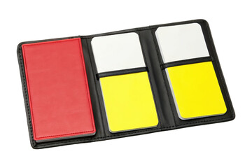 Fototapeta premium Referee card case with card isolated with transparent background