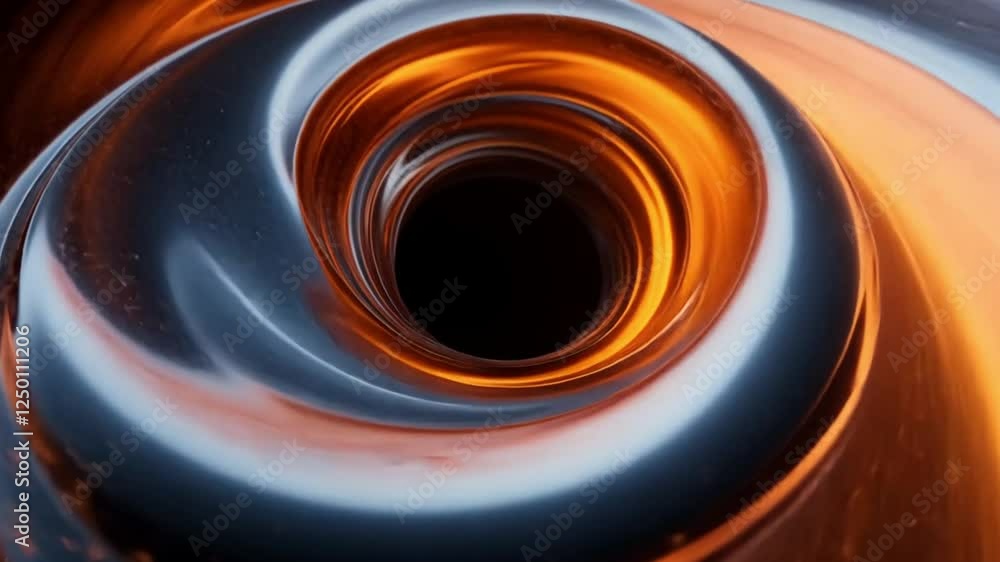 Poster abstract vortex: a mesmerizing swirl of fiery orange and deep blue, creating a hypnotic visual exper