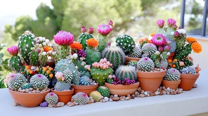 Outdoor cactus showcase