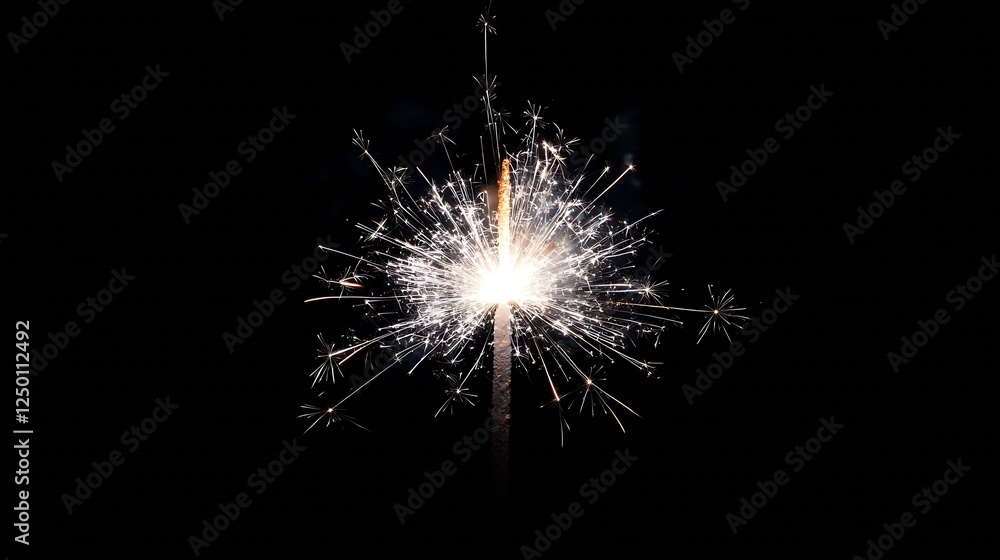 Poster Sparkler Fireworks with Beautiful Sparkling Light Display in Night Sky : Generative AI