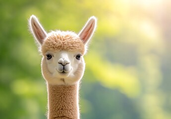 Obraz premium Llama portrait in nature close-up photography serene environment whimsical viewpoint animal concept