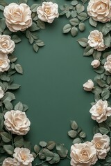 Floral arrangement display elegant setting decorative art green background aesthetic view beauty concept