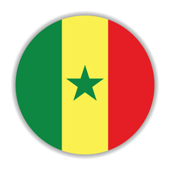 Senegal flag. Senegal circle flag logo icon computer vector illustration design