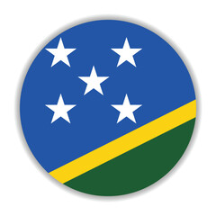 Solomon Islands flag. Solomon Islands circle flag logo icon computer vector illustration design