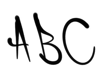 alphabets font in sprayed graffiti isolated hand drawn style