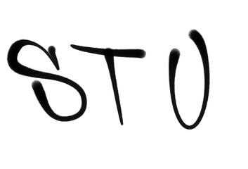 alphabets font in sprayed graffiti isolated hand drawn style