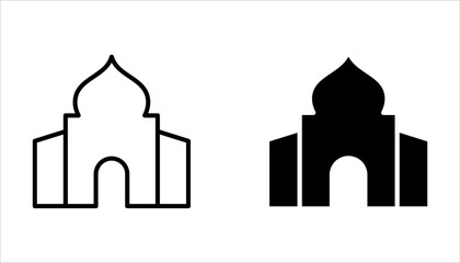mosque icon set. mosque vector icon flat design. Symbol of a masjid sign on white background