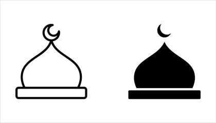 mosque icon set. mosque vector icon flat design. Symbol of a masjid sign on white background
