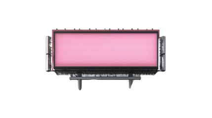 A vibrant pink billboard blank canvas, ideal for advertising. Its clean design allows for creative customization to attract attention and promote brands.