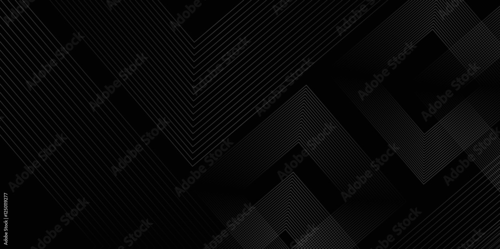 Poster abstract bluck background golden neon geometric light technology digital hi tech concept background.