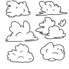set of clouds line only