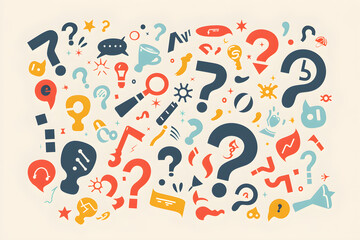 Diverse Selection of Question Mark Icons Reflecting Curiosity and Uncertainty