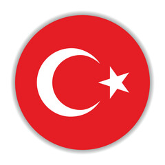 Turkey flag. Turkey circle flag logo icon computer vector illustration design