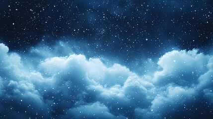 Stunning Night Sky Cloudscape Celestial Blue Starry Dreamy Peaceful Atmosphere Magical Night Dark   