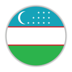 Uzbekistan flag. Uzbekistan circle flag logo icon computer vector illustration design