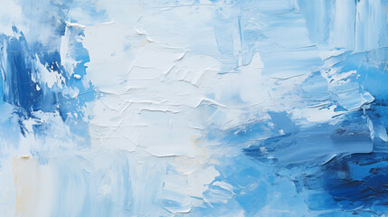 Obraz premium Closeup of abstract rough blue and white art painting texture