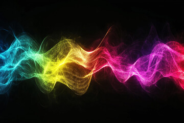 Neon wave lines with blend effect.