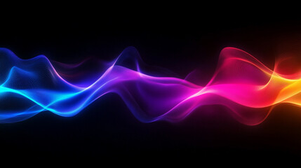 Neon wave lines with blend effect.