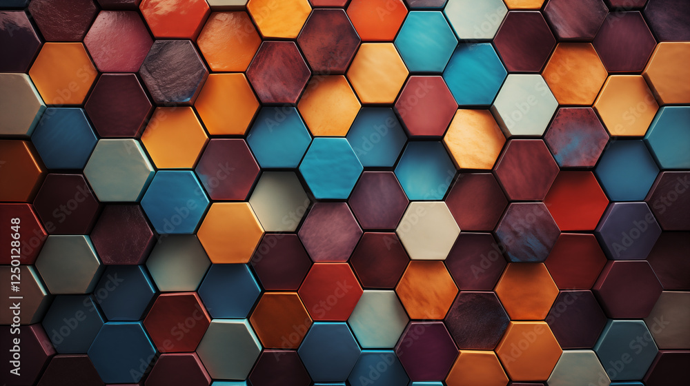 Poster abstract futuristic background with hexagons.