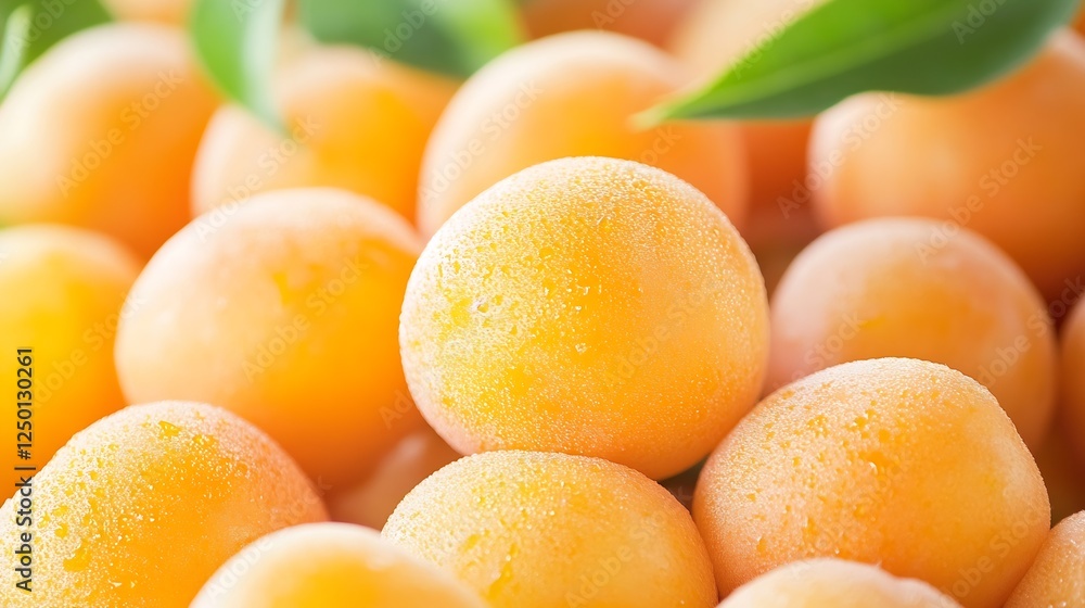 Aufkleber fresh juicy apricots covered in dew perfect for healthy recipes and smoothies : generative ai