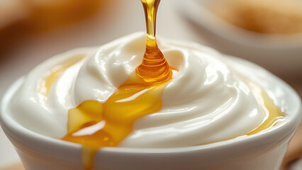 Spoonful of Yogurt with Honey Drizzle