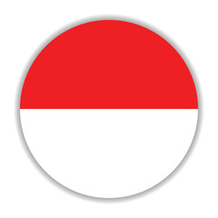 Indonesia flag. Indonesia circle flag logo icon computer vector illustration design
