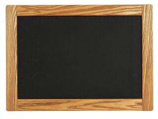 Blank Wooden Framed Blackboard, Rustic Textured Surface.