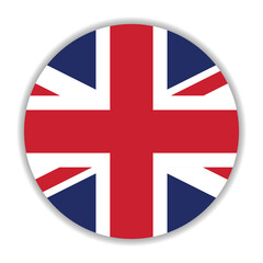United Kingdom flag. British flag. Flag icon. Standard color. A round flag. Computer illustration. Digital illustration. Vector illustration.
