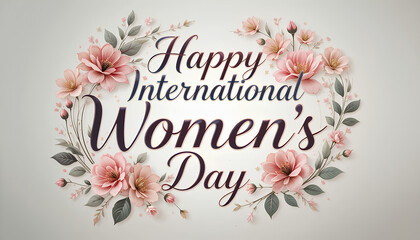 Obraz premium Happy International Women's Day Celebration with Beautiful Floral Arrangement