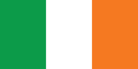 Ireland flag. The official ratio. Flag icon. Standard color. Standard size. A rectangular flag. Computer illustration. Digital illustration. Vector illustration.