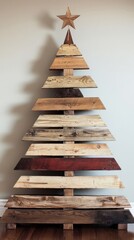 Rustic Wooden Christmas Tree Decor - Unique Holiday Decoration