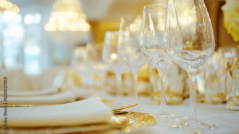 Aufkleber elegant table setting with sparkling glasses and luxurious decor for sophisticated dining experience