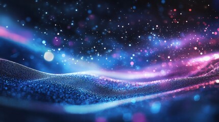 Surreal cosmic dreamscape with iridescent hues and glowing galaxies