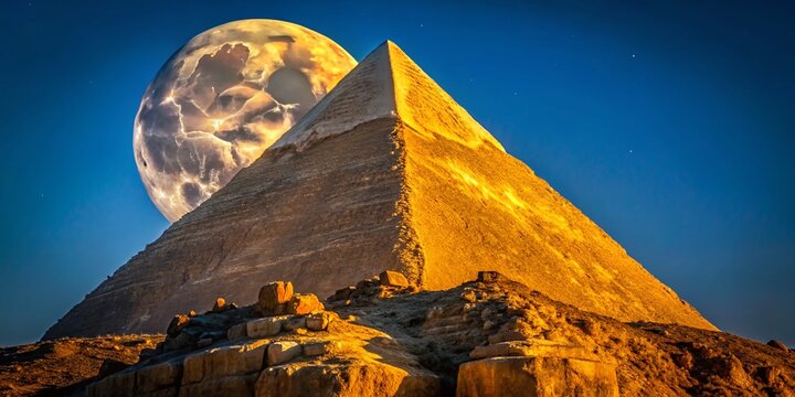 August Full Moon Rises Over Ossa Mountain, Greece - Majestic Night Landscape