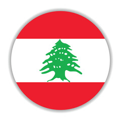 Lebanon circle flag logo icon digital vector illustration