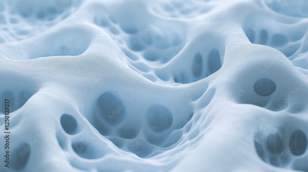 Poster abstract light blue textured surface with intricate patterns and shapes