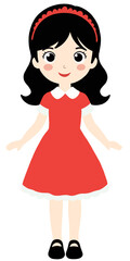 little girl in a red dress