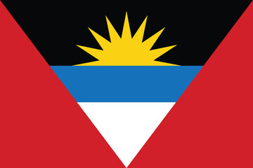 Antigua and Barbuda flag official colors and proportion digital vector illustration