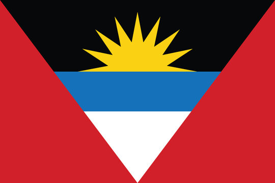 Antigua and Barbuda flag official colors and proportion digital vector illustration