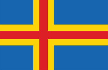 Obraz premium Aland flag official colors and proportion digital vector illustration