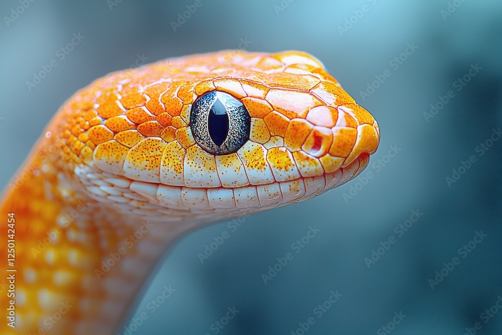 Poster close up image of a cobra snake eye with copy space for text in realistic photography
